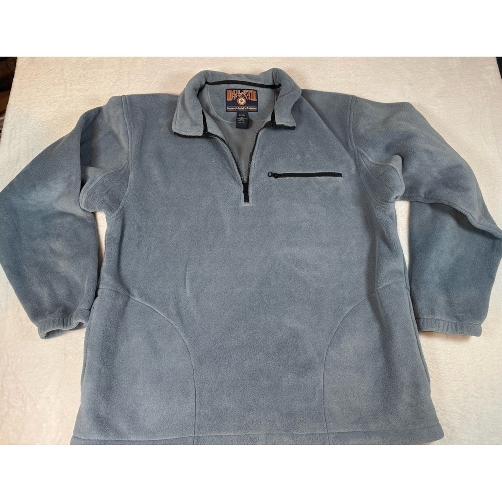 Duluth‎ Trading Men's Blue Fleece Pullover Sweater XL Tall w/Zippers Work Warm